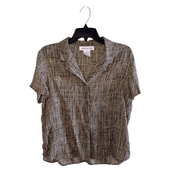 Jones New York Patterned Silk Shirt - Picture 1 of 4